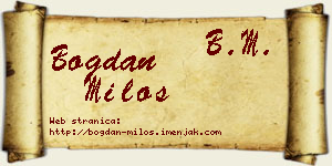 Bogdan Miloš vizit kartica